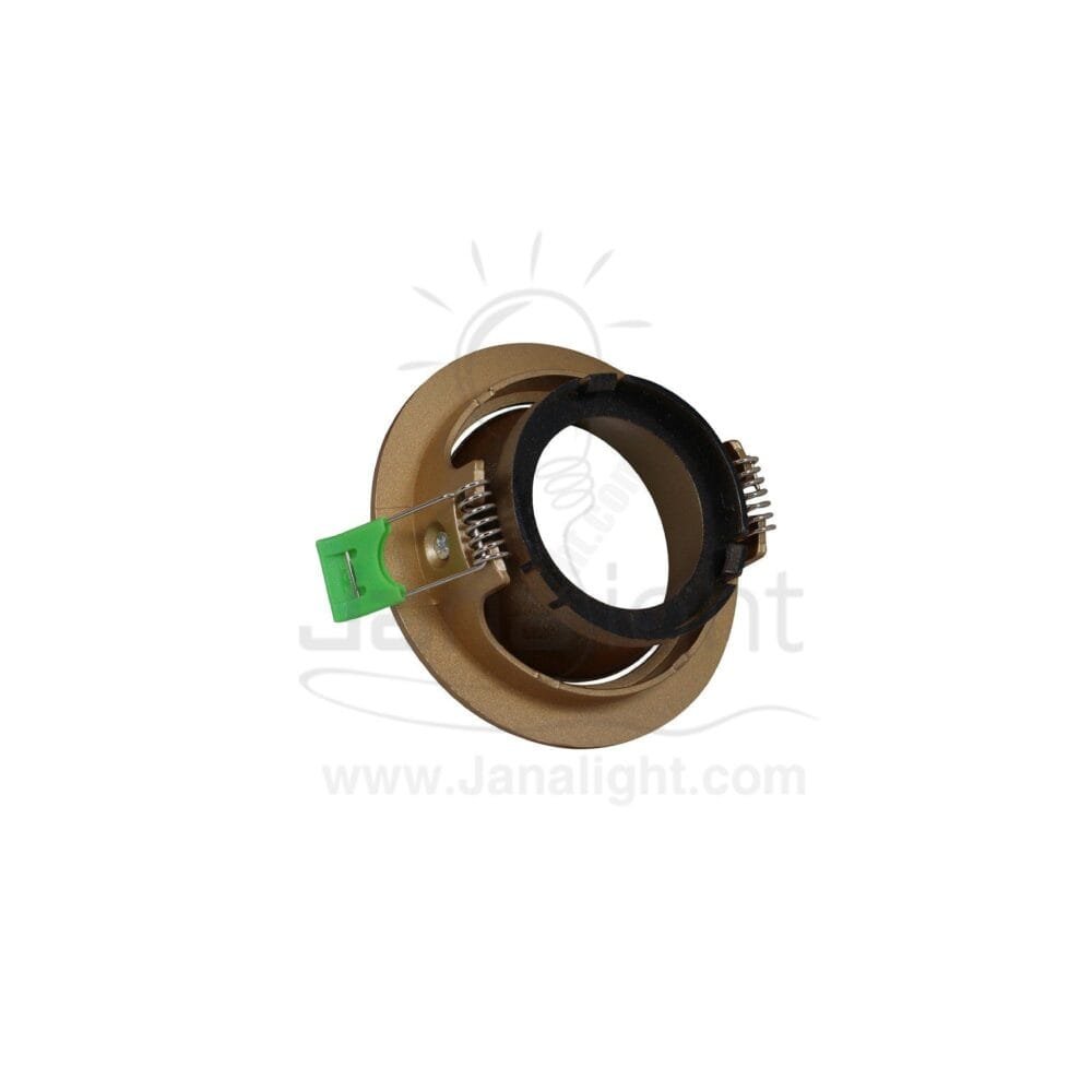 سبوت لايت فارغ متحرك مدور بلاستك ذهبي جنى لايت JN402 single round gold Spotlight frame